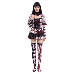 Cosplay Costume Femme Art The Clown Terrifier 4(2026) Film Cosplay Tenue Noire Taché de Sang