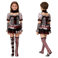 Cosplay Costume Fille Terrifier 4(2026) Film Cosplay Tenue Noire Taché de Sang Enfant