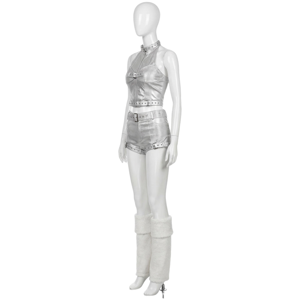 Cosplay Costume Groupe de Filles Tenue de Scène Argentée Femme