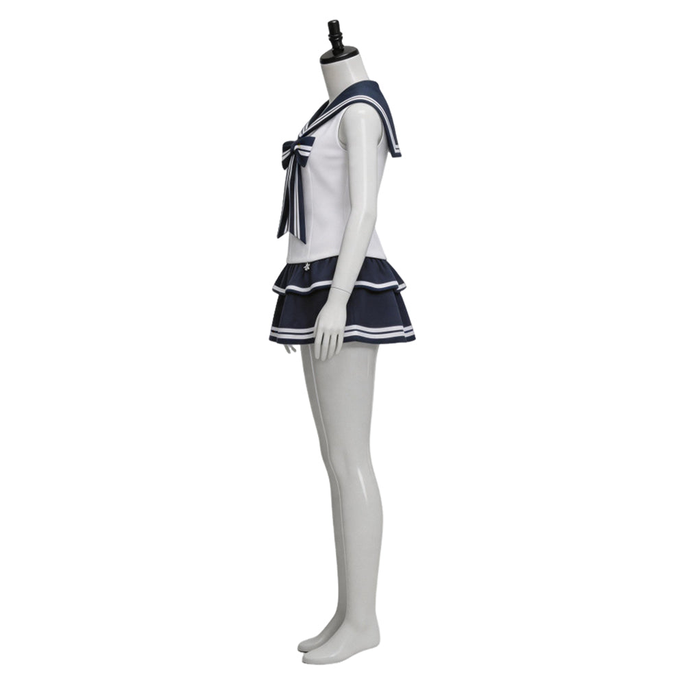 Cosplay Costume Groupe de Filles Uniforme de Scène Blanche et Bleue Femme