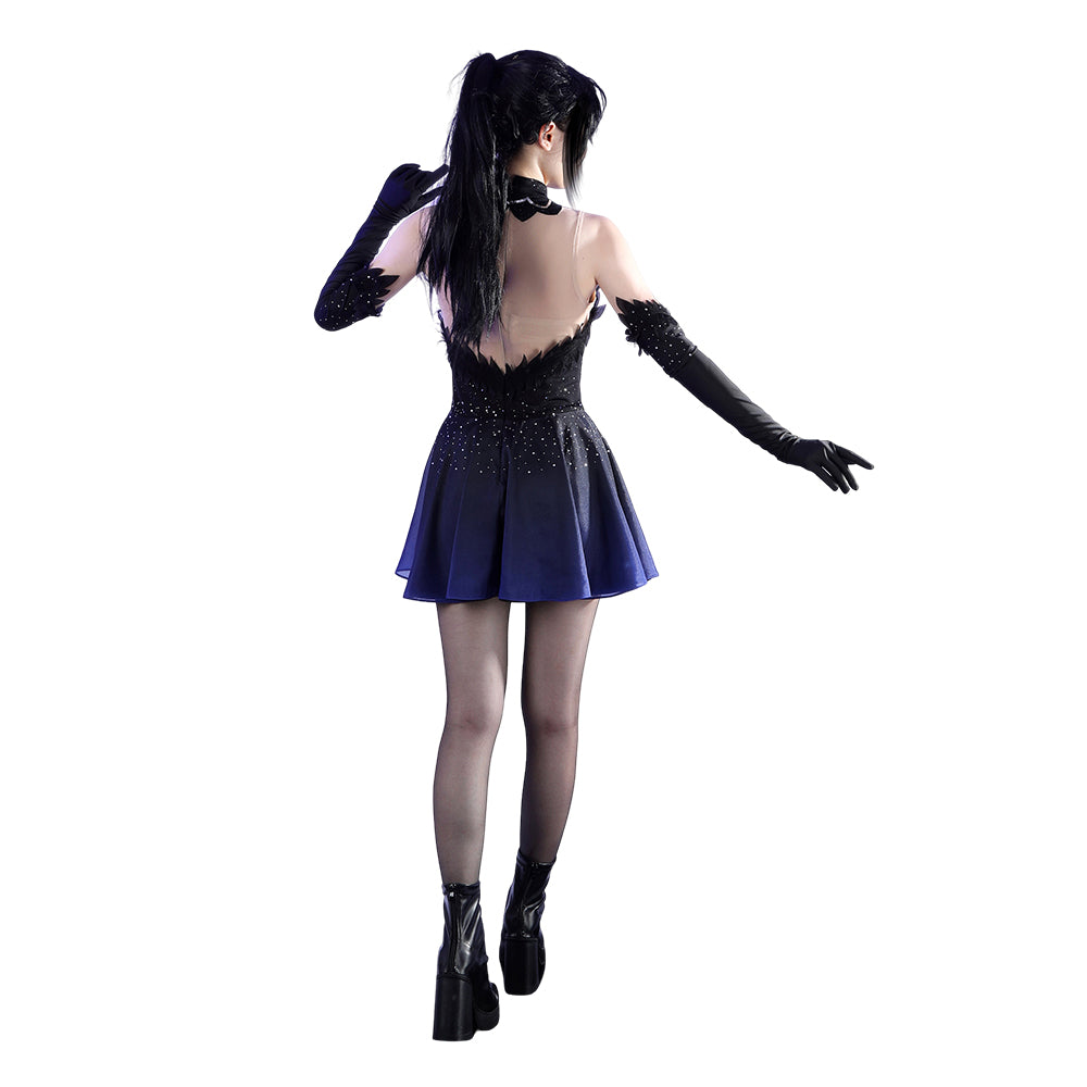 Cosplay Costume Hikaru Kamisaki Medalist Anime Cosplay Robe de Patinage Noire Femme