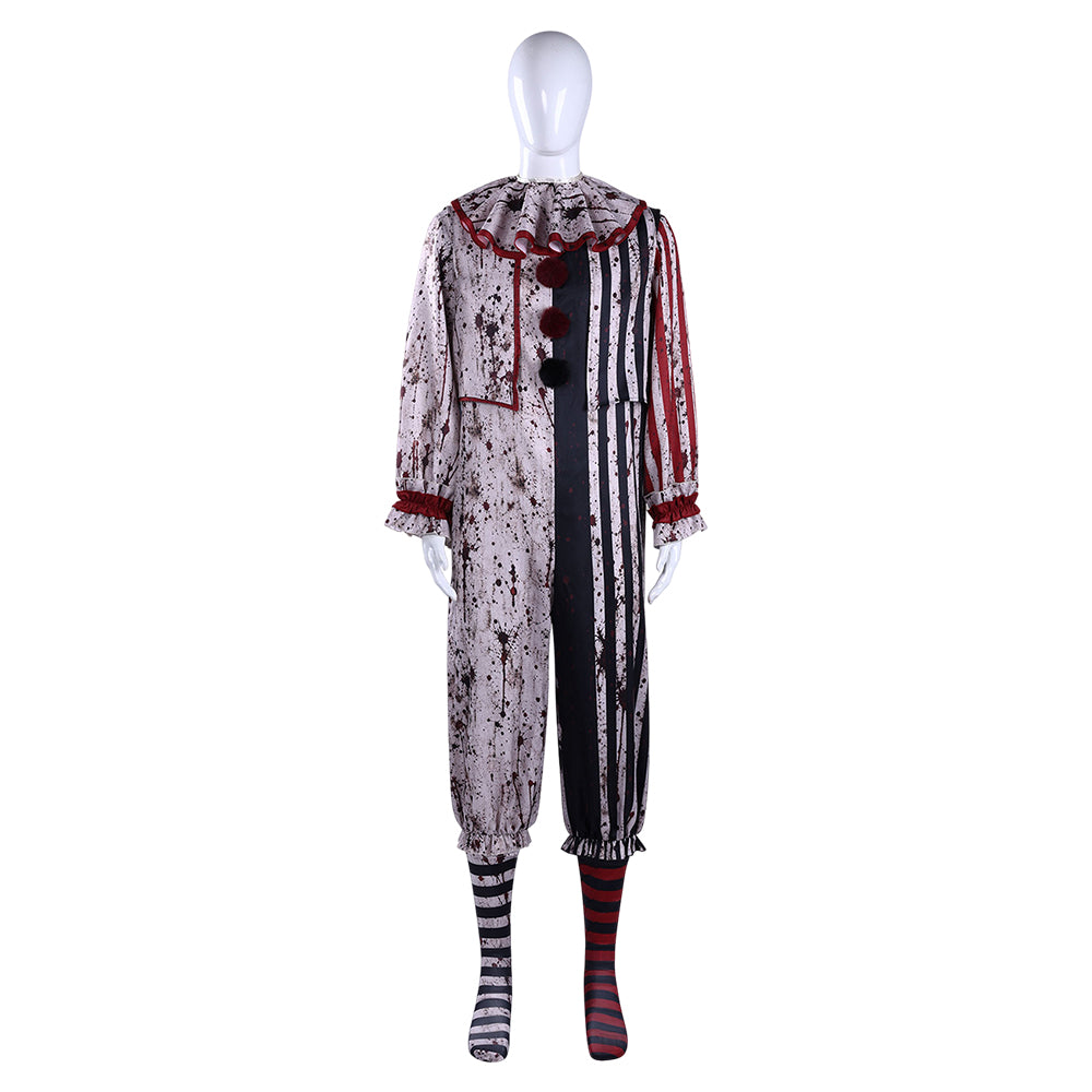 Cosplay Costume Homme Art The Clown Terrifier 4(2026) Film Cosplay Tenue Noire et BlancheTaché de Sang