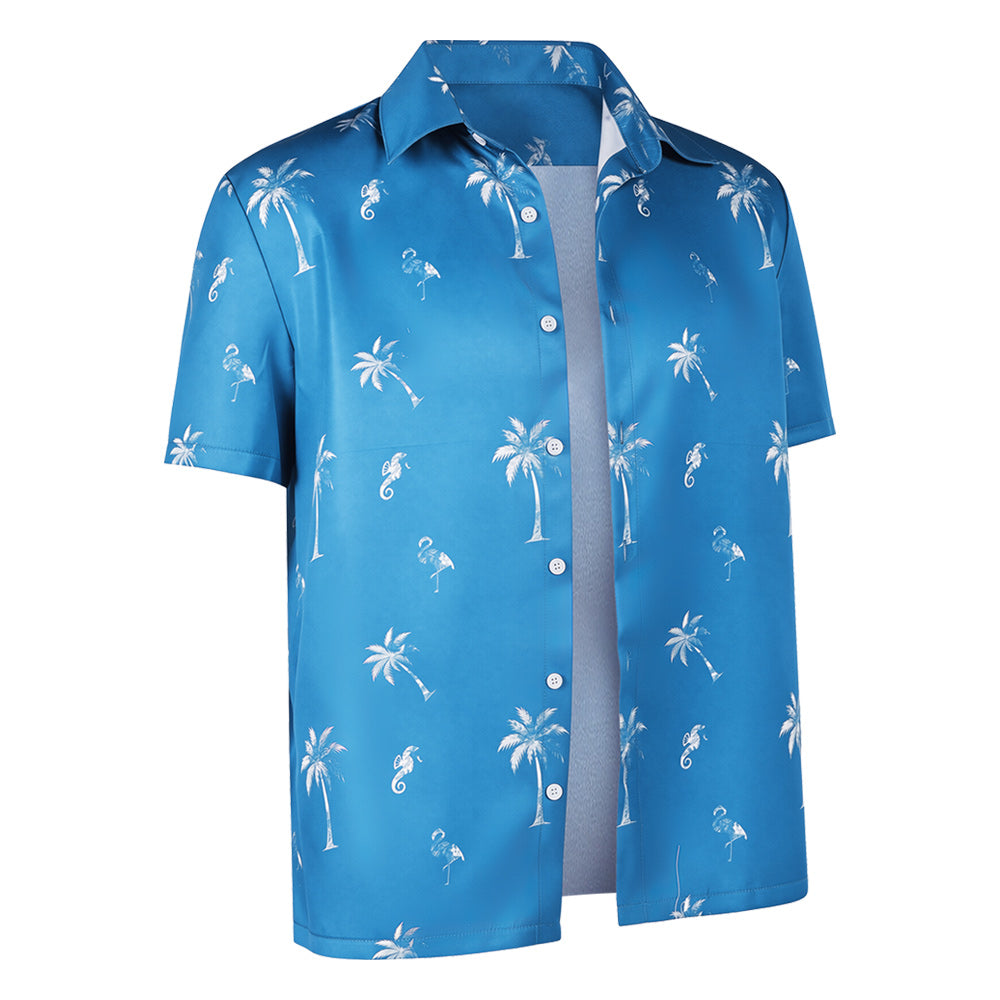 Cosplay Costume Jason Duval GTA(2026) Jeu Cosplay Chemise Hawaïenne Bleue Homme