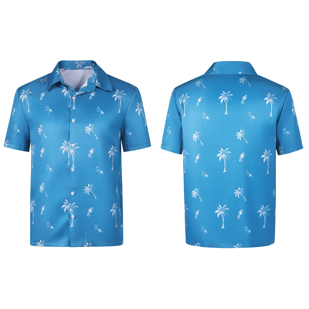 Cosplay Costume Jason Duval GTA(2026) Jeu Cosplay Chemise Hawaïenne Bleue Homme