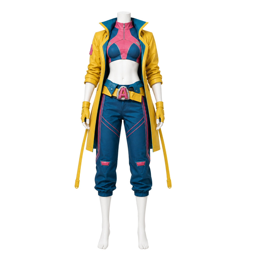 Cosplay Costume Jubilee Jeu Cosplay Tenue Jaune Femme