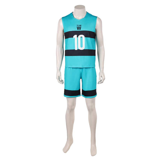 Cosplay Costume Junichi Wanima Blue Lock Live Action(2026) Film Cosplay Team W Uniforme Vert Homme