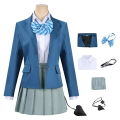 Cosplay Costume Kanan Takakiyo Kanan-sama Is Easy as Hell(2026) Anime Tenue Bleue et Blanche Femme