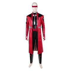 Cosplay Costume Kenshi Takahashi Mortal Kombat 2(2026) Film Cosplay Tenue Rouge et Noire de Cuir Homme