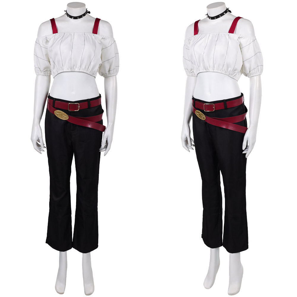 Cosplay Costume Kirara Hoshi Anime Cosplay Haut Blanc et Pantalon Noir Femme