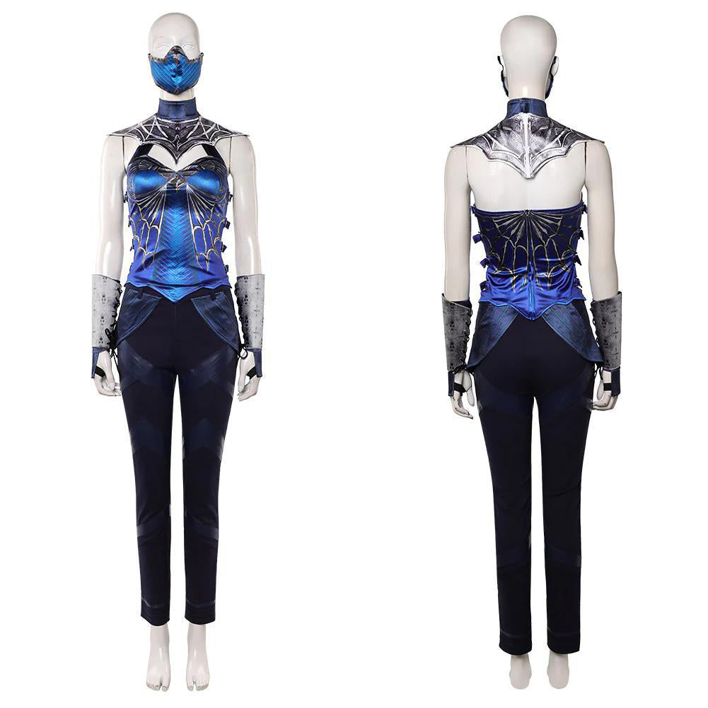 Cosplay Costume Kitana Mortal Kombat 2(2026) Film Cosplay Tenue Bleue Femme