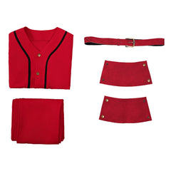 Cosplay Costume Luffy One Piece Live Action 2(2026) TV Cosplay Tenue Rouge Homme Sans Chapeau