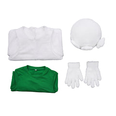 Cosplay Costume Luigi The Super Mario Galaxy Movie(2026) Film Cosplay Tenue Blanche et Verte Enfant