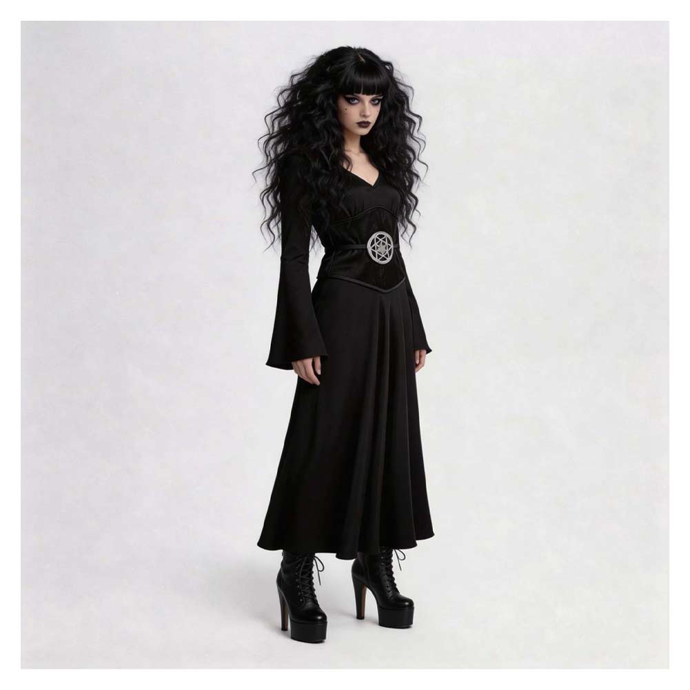 Cosplay Costume Lydia Beetlejuice Film Cosplay Robe Noire Femme
