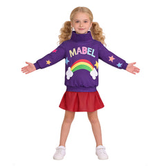 Cosplay Costume Mabel Gravity Falls TV Cosplay Tenue Violette et Rouge Enfant