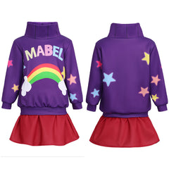 Cosplay Costume Mabel Gravity Falls TV Cosplay Tenue Violette et Rouge Enfant