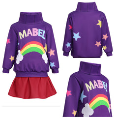 Cosplay Costume Mabel Gravity Falls TV Cosplay Tenue Violette et Rouge Enfant