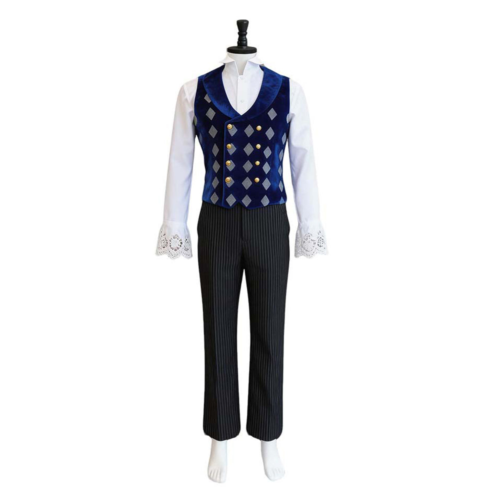Cosplay Costume Mad Hatter Alice au Pays des Merveilles Film Cosplay Tenue Rouge Homme
