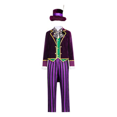 Cosplay Costume Mad Hatter Alice au Pays des Merveilles Film Cosplay Tenue Violette Homme