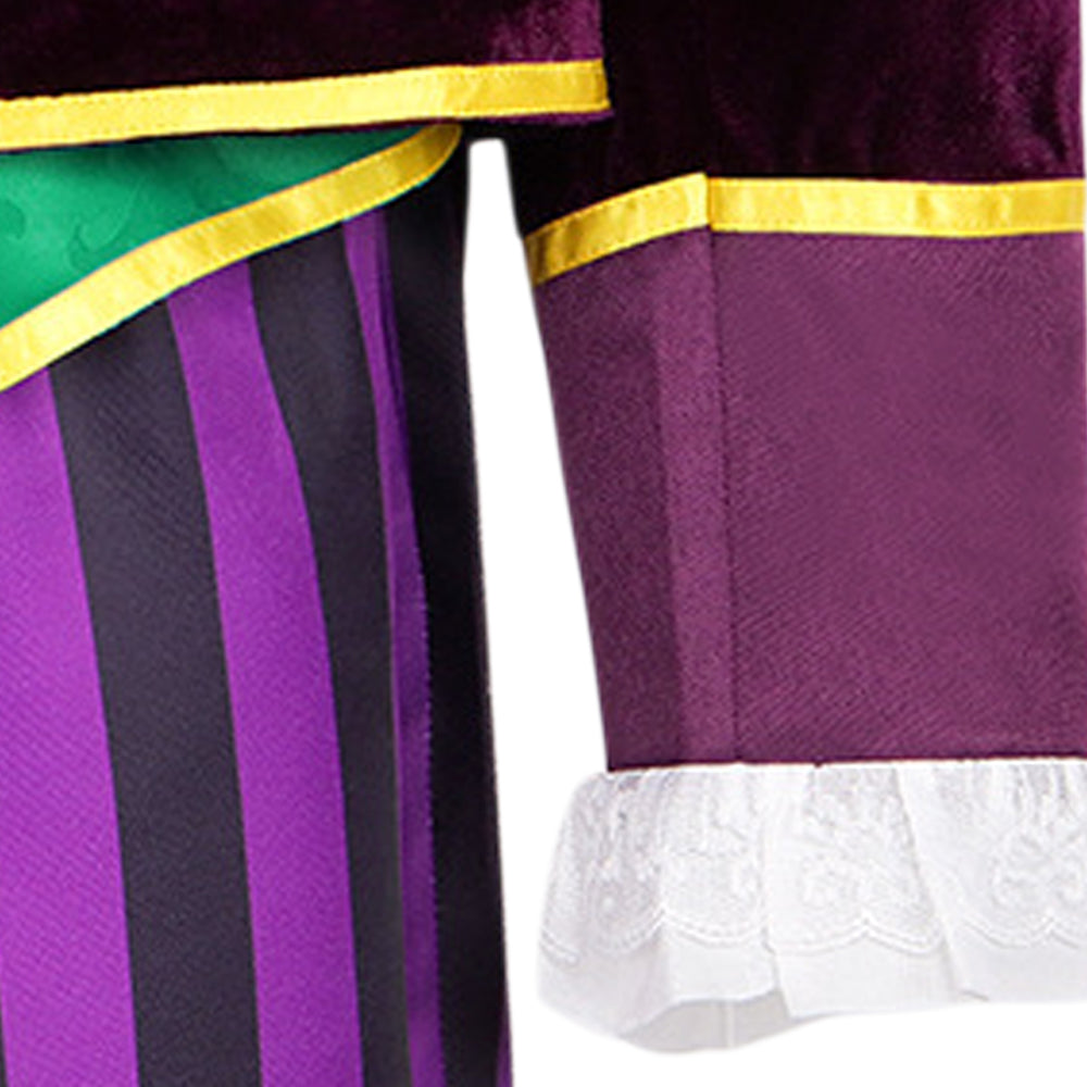 Cosplay Costume Mad Hatter Alice au Pays des Merveilles Film Cosplay Tenue Violette Homme