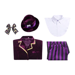 Cosplay Costume Mad Hatter Alice au Pays des Merveilles Film Cosplay Tenue Violette Homme