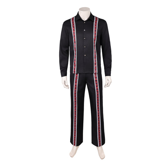 Cosplay Costume Mads Mikkelsen Dust Bunny Film Copsplay Tenue Noire Homme