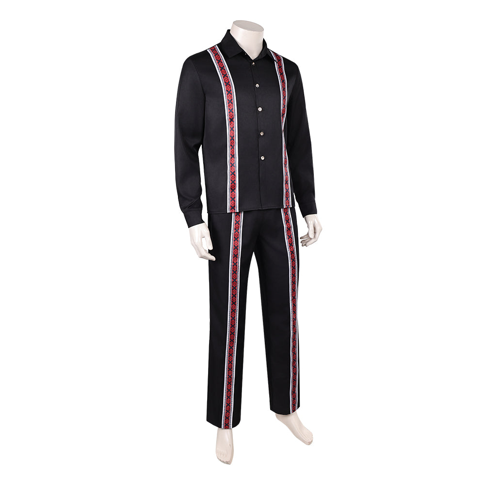 Cosplay Costume Mads Mikkelsen Dust Bunny Film Copsplay Tenue Noire Homme