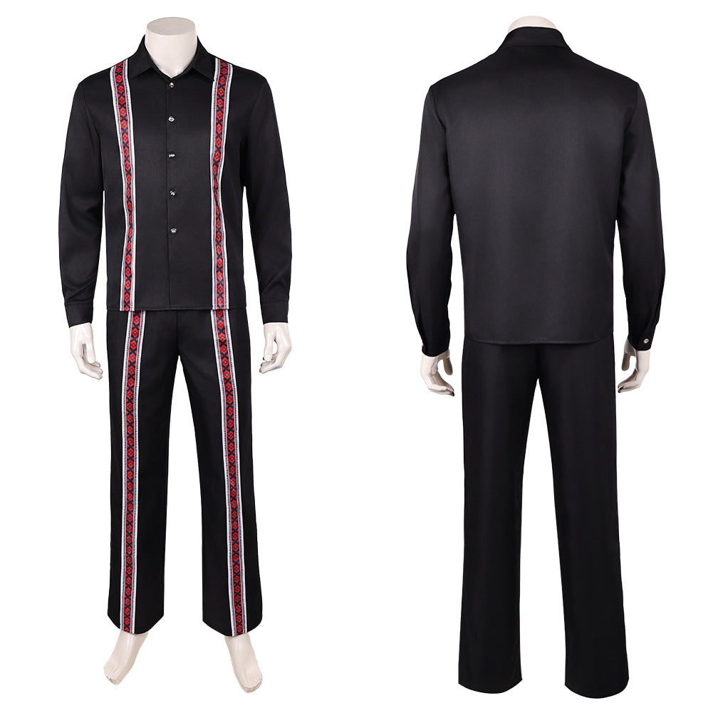Cosplay Costume Mads Mikkelsen Dust Bunny Film Copsplay Tenue Noire Homme