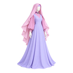 Cosplay Costume Maid Marian Robin des Bois(1973) Film Cosplay Robe Violette+Foulard Rose Femme