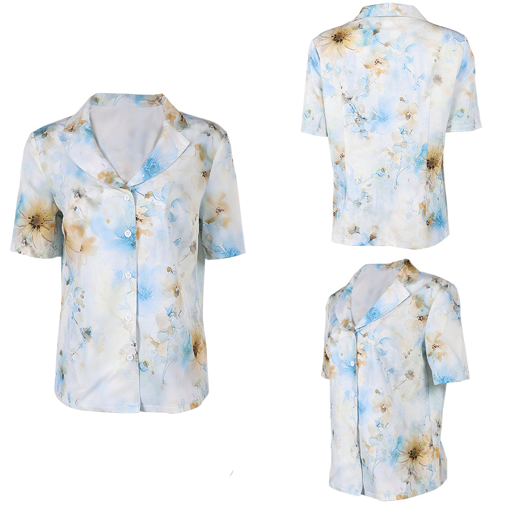 Cosplay Costume Mary Backrooms(2026) Film Cosplay Chemise Blanche Imprimée Femme