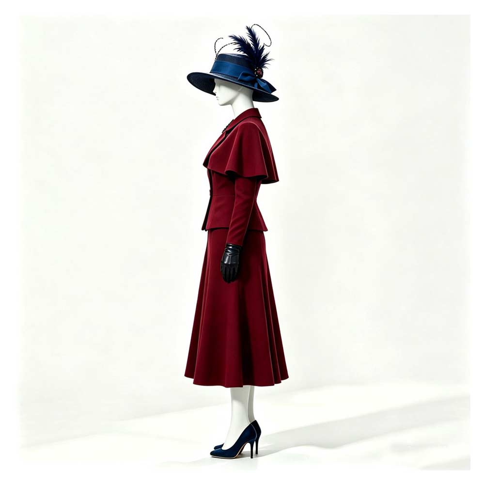 Cosplay Costume Mary Poppins(1964) Film Cosplay Tenue Rouge Femme