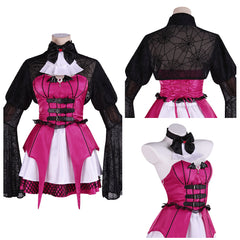 Cosplay Costume Mavis Dracula Monster High TV Cosplay Tenue Rouge Femme