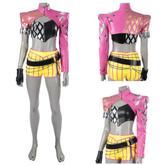Cosplay Costume Mina Key Dead by Daylight Jeu Cosplay Tenue Jaune et Rose Femme