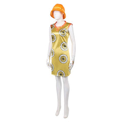 Cosplay Costume Miss Valentine One Piece Live Action 2(2026) TV Cosplay Robe Jaune avec Chapeau Orange Femme