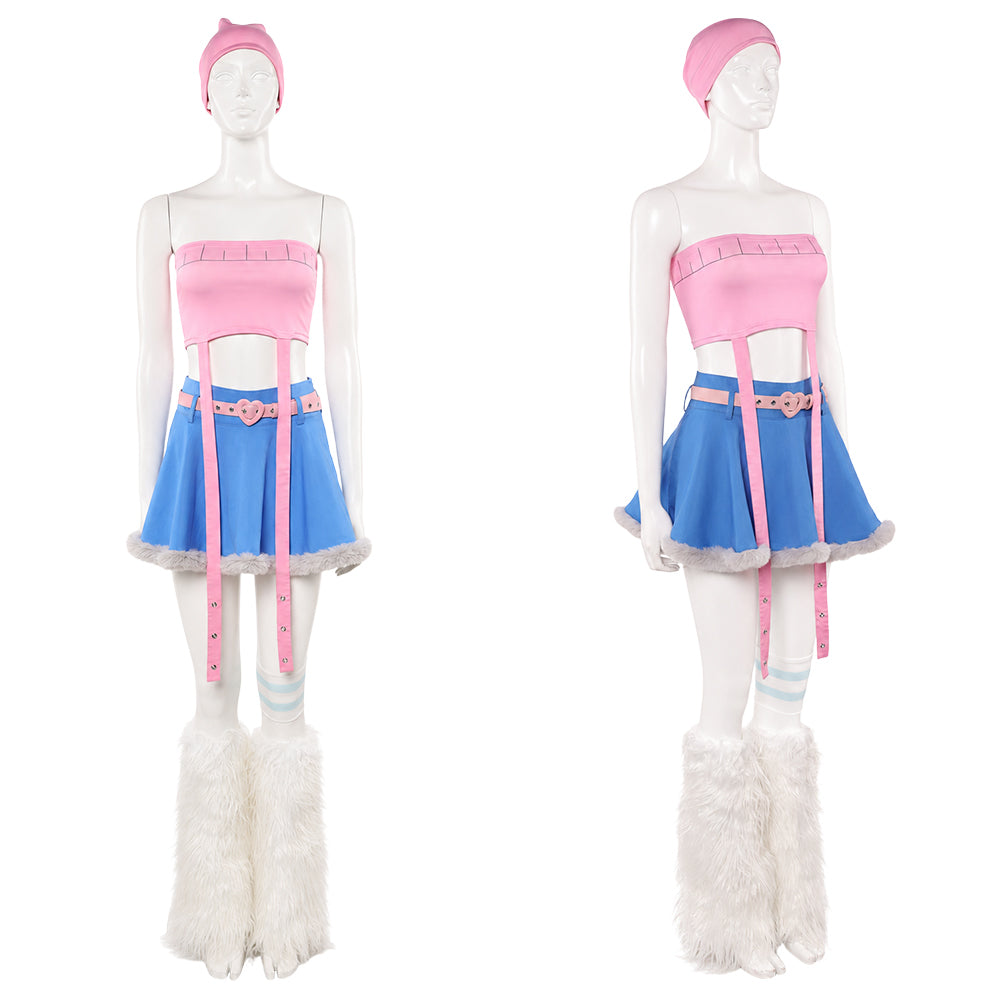 Cosplay Costume Mizi Alien Stage TV Cosplay Tenue Rose et Bleue Femme