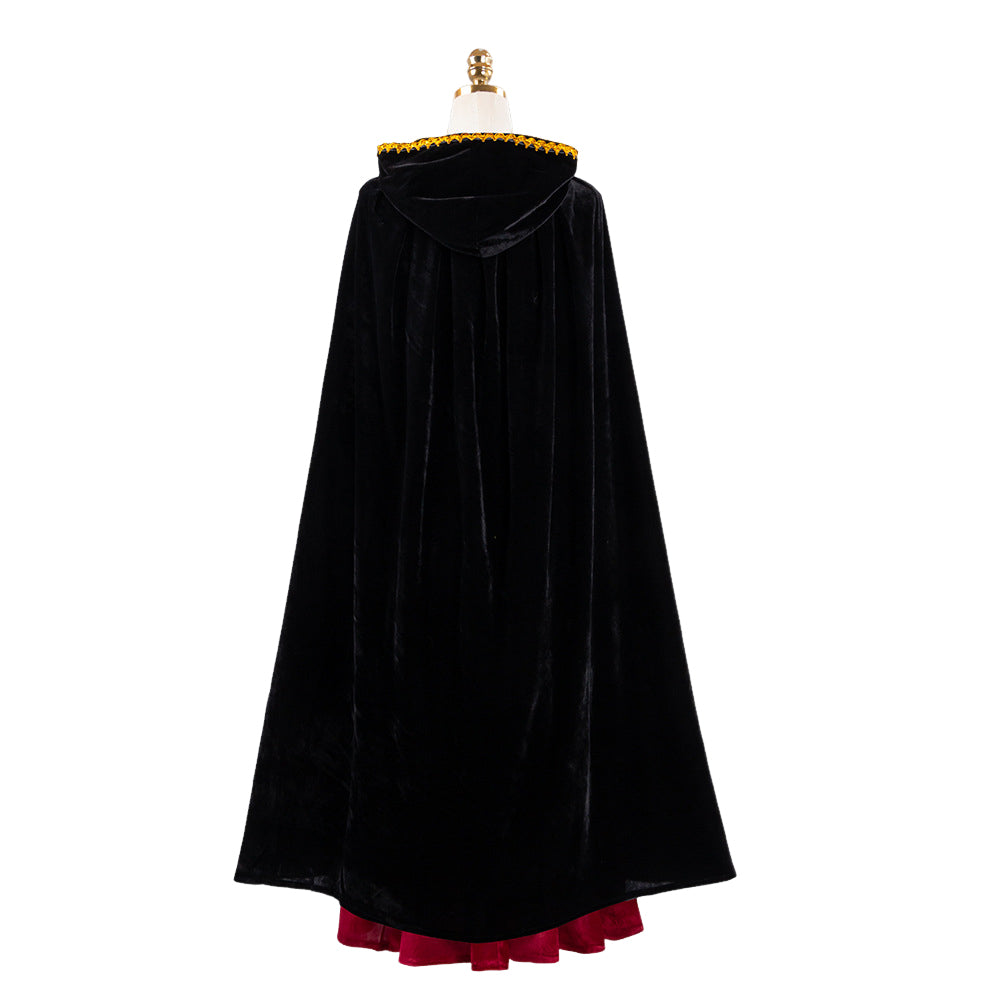 Cosplay Costume Mother Gothel Raiponce Film Cosplay Robe Noire et Rouge Femme