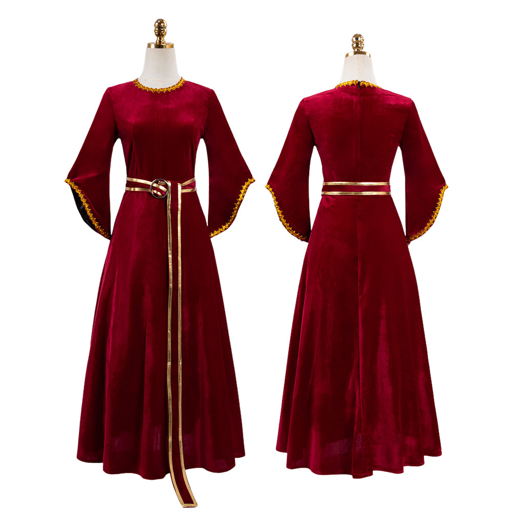 Cosplay Costume Mother Gothel Raiponce Film Cosplay Robe Noire et Rouge Femme