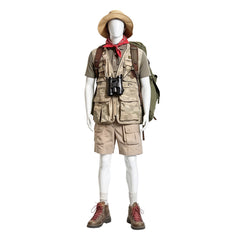 Cosplay Costume Mouse Finbar Jumanji: Open World(2026) Film Cosplay Tenue Beige et Verte Homme