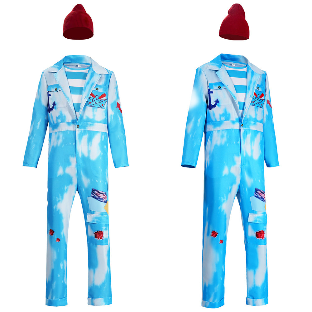 Cosplay Costume Mr. Smee Descendants: Wicked Wonderland(2026) Film Cosplay Combinaison Bleue Homme