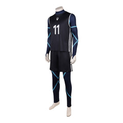 Cosplay Costume Nagi Seishiro Blue Lock Live Action(2026) Team V Maillot de Football Noir Homme