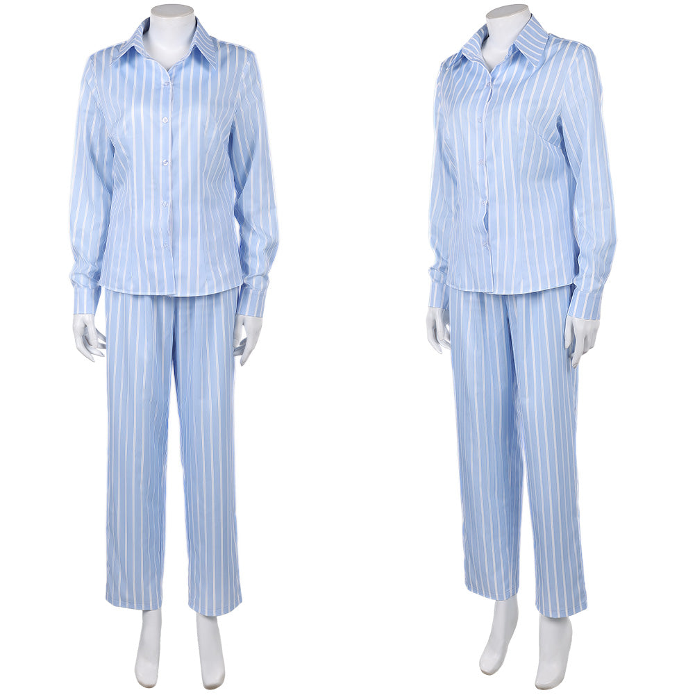 Cosplay Costume Nami One Piece Live Action 2(2026) TV Cosplay Tenue à Rayures Bleues Femme