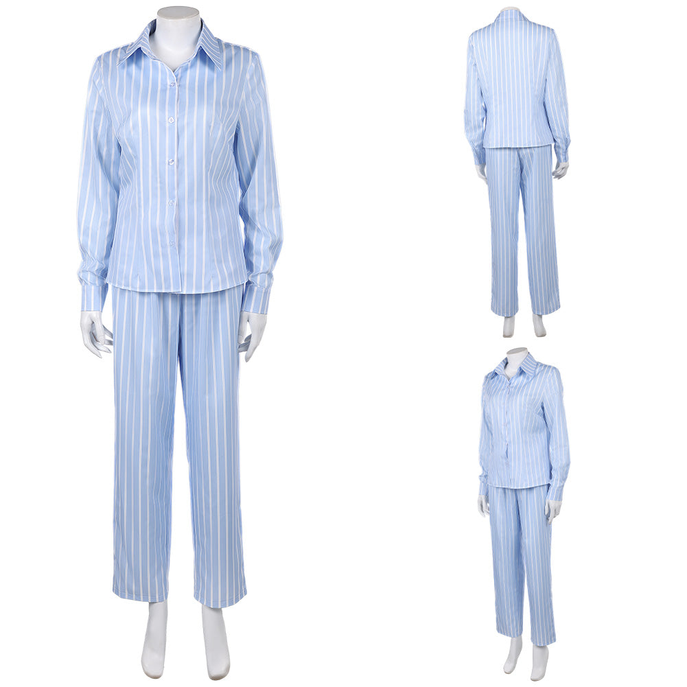 Cosplay Costume Nami One Piece Live Action 2(2026) TV Cosplay Tenue à Rayures Bleues Femme