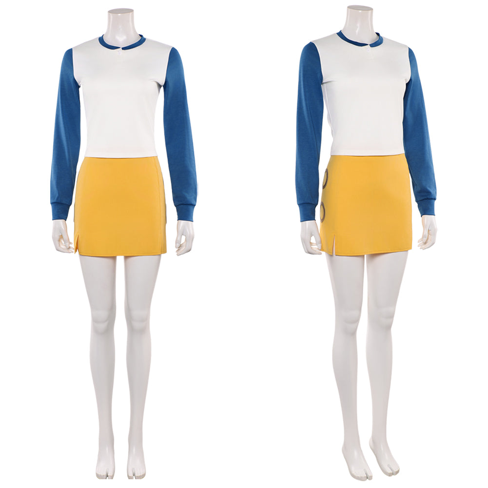 Cosplay Costume Nami One Piece Live Action 2(2026) TV Cosplay Tenue Blanche et Jaune Femme