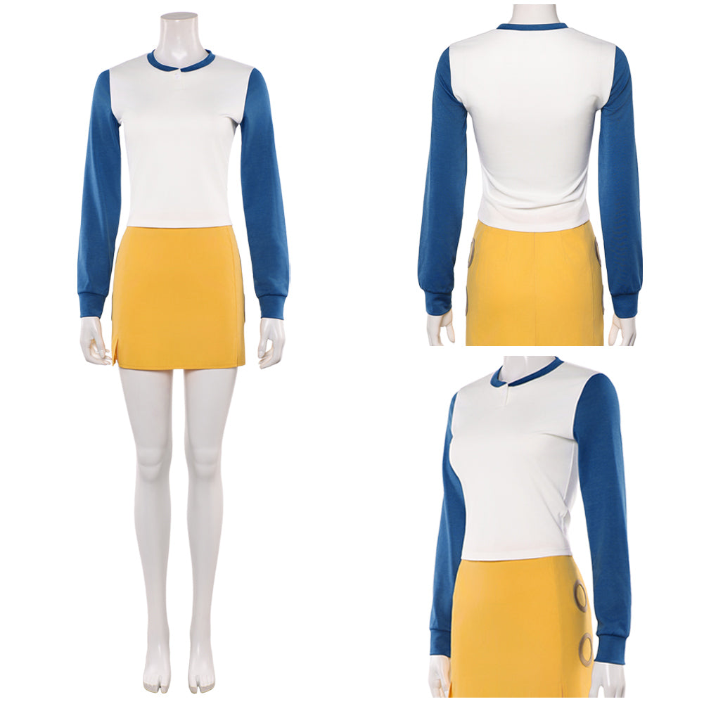 Cosplay Costume Nami One Piece Live Action 2(2026) TV Cosplay Tenue Blanche et Jaune Femme