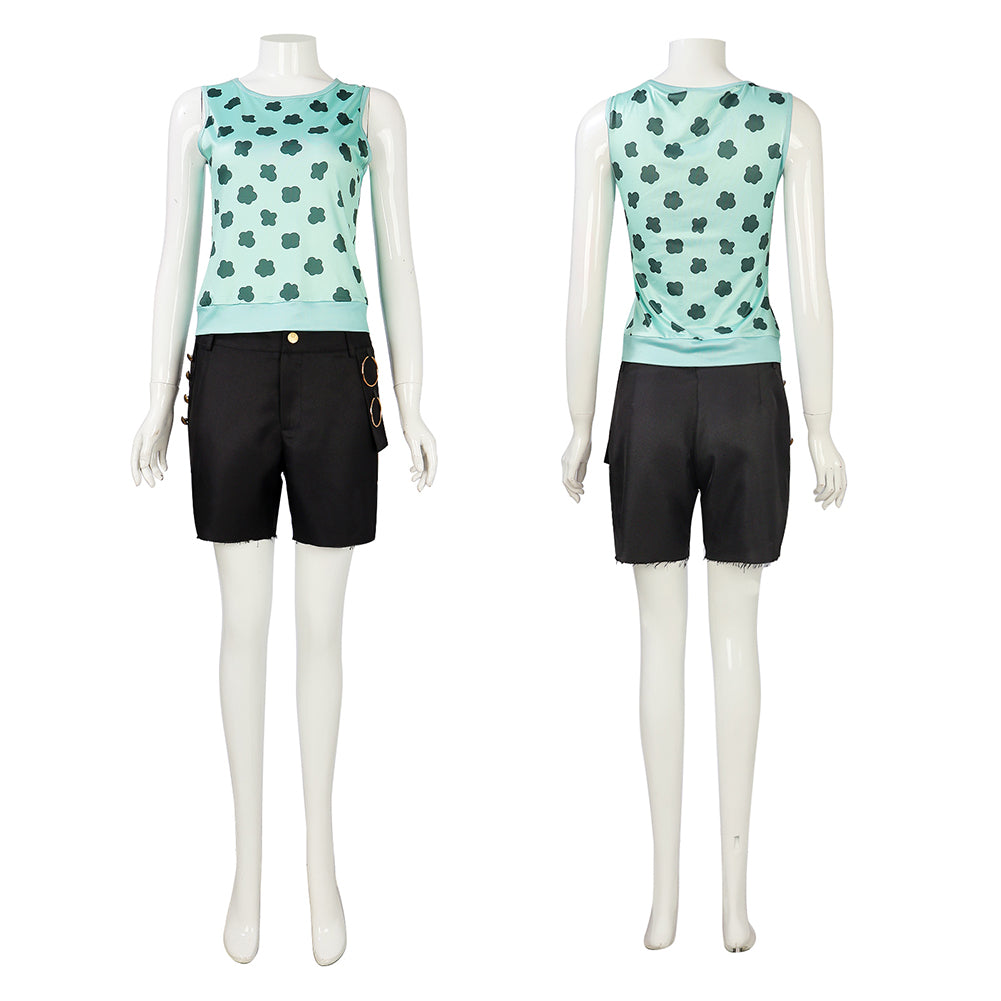 Cosplay Costume Nami One Piece Live Action 2(2026) TV Cosplay Tenue Noire et Verte Femme
