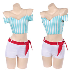 Cosplay Costume Nami One Piece Whole Cake Island Arc Anime Cosplay Tenue Bleue et Blanche Femme