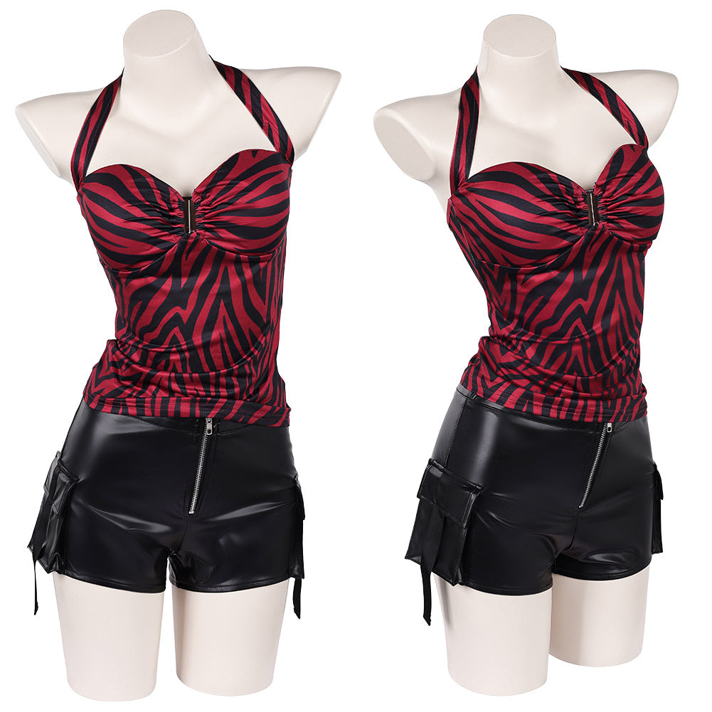 Cosplay Costume Nikki Obsessed Film Cosplay Tenue Rouge et Noire Femme
