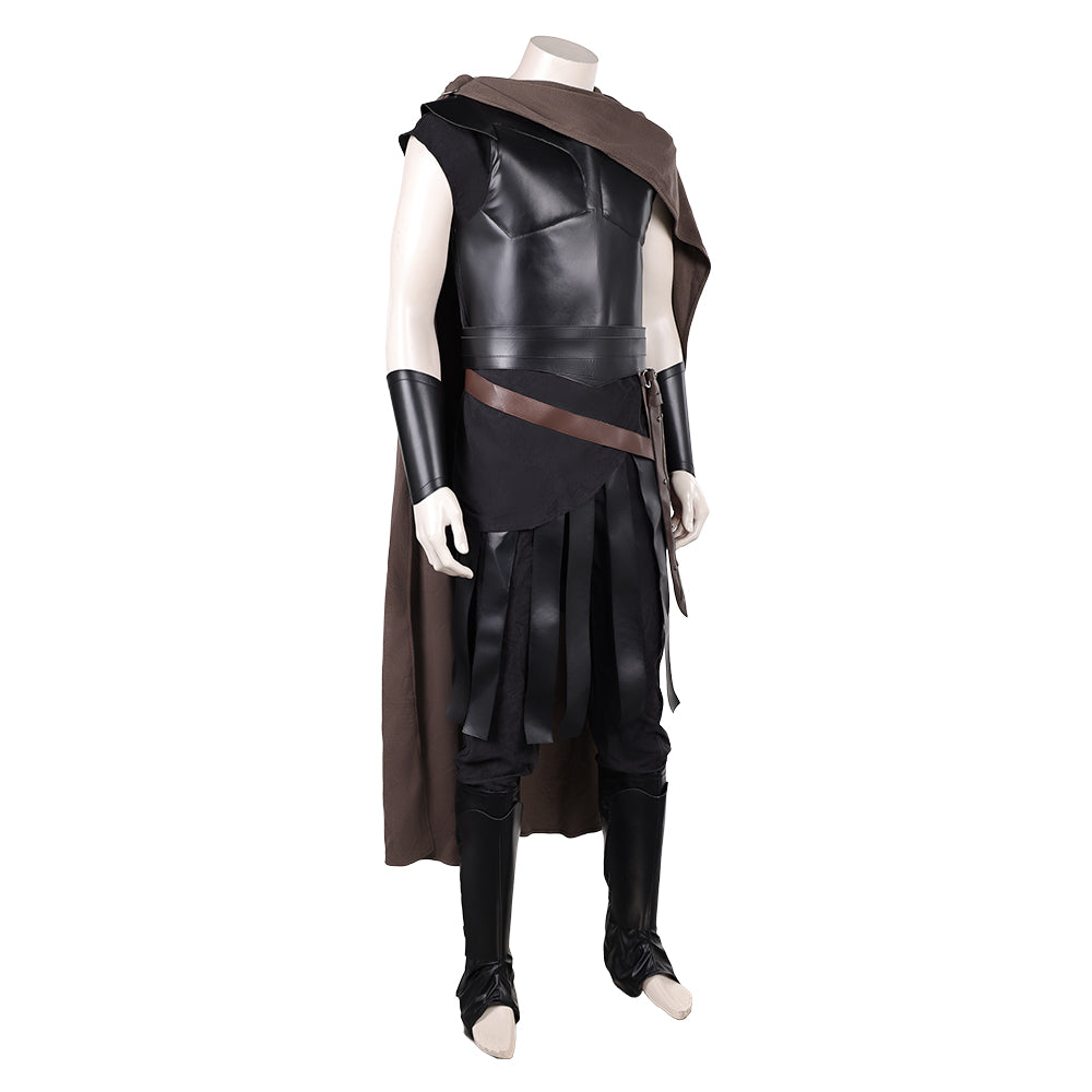 Cosplay Costume Odysseus The Odyssey(2026) Film Cosplay Tenue Noire avec Cape Marron Homme