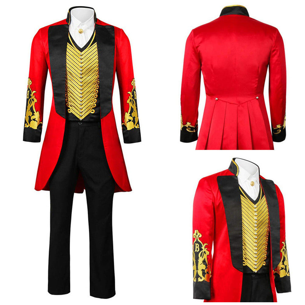Cosplay Costume P.T. Barnum The Greatest Showman Film Cosplay Tenue Rouge Homme