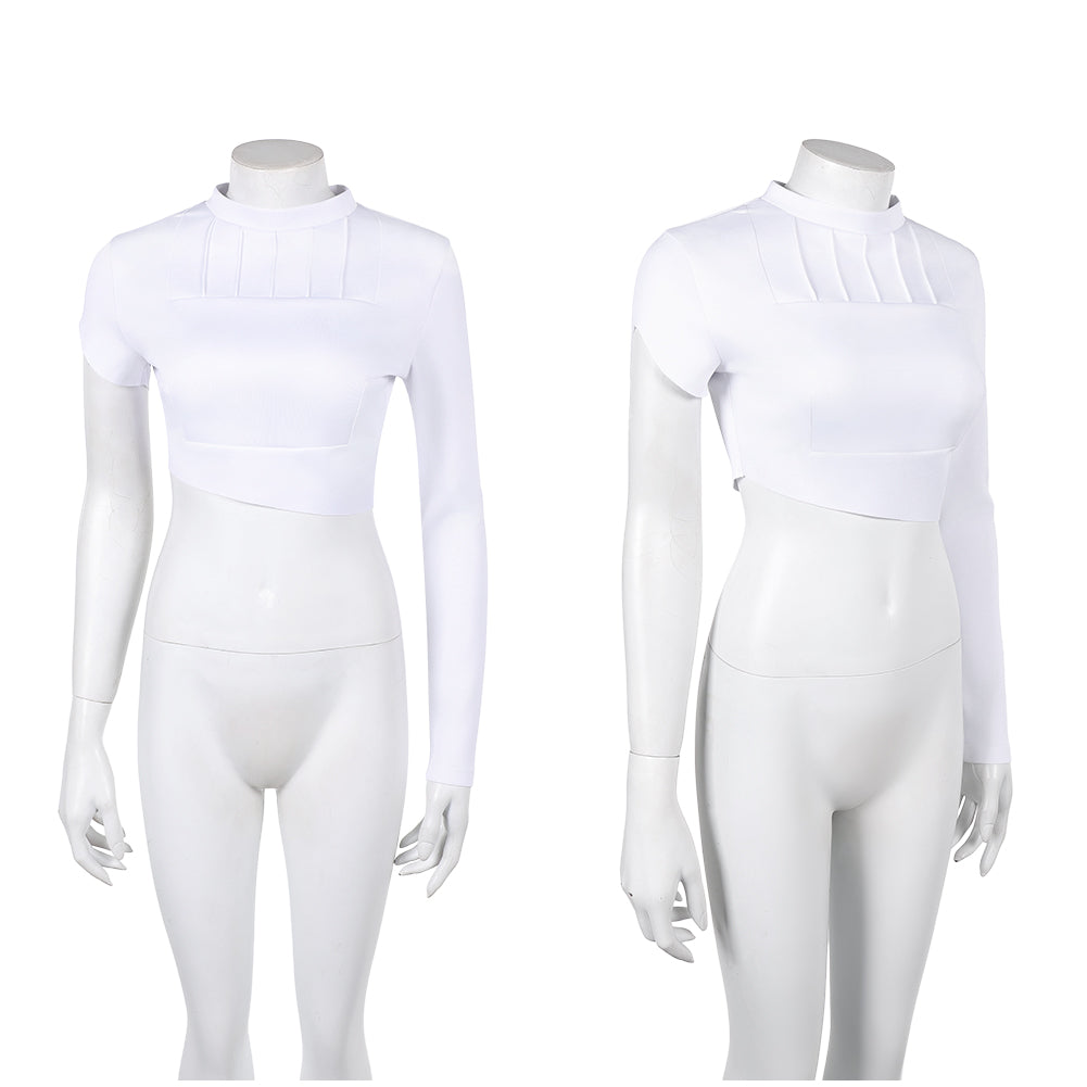 Cosplay Costume Padme Amidala La Guerre des Étoiles Film Cosplay Haut Blanc Femme
