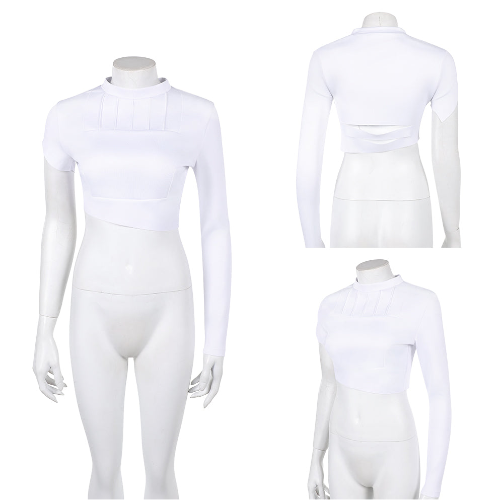 Cosplay Costume Padme Amidala La Guerre des Étoiles Film Cosplay Haut Blanc Femme